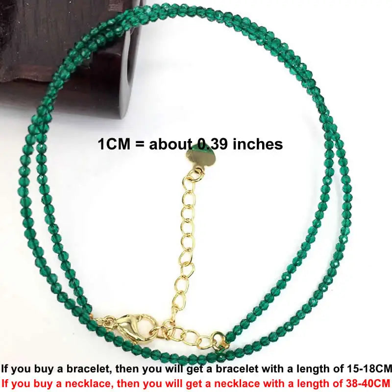 Faceted Gemstone Beaded Necklace and Bracelet Set | Natural Crystal Choker Jewelry for Men and Women