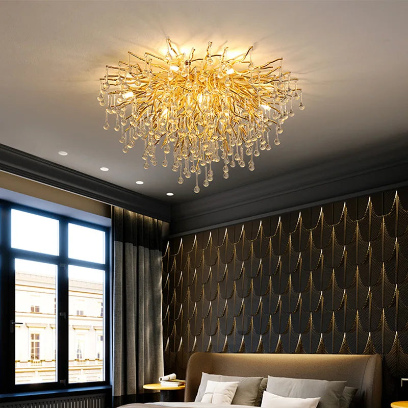 DecorBites™ Crystal Ceiling Chandelier - Luxury Lighting for Modern Spaces