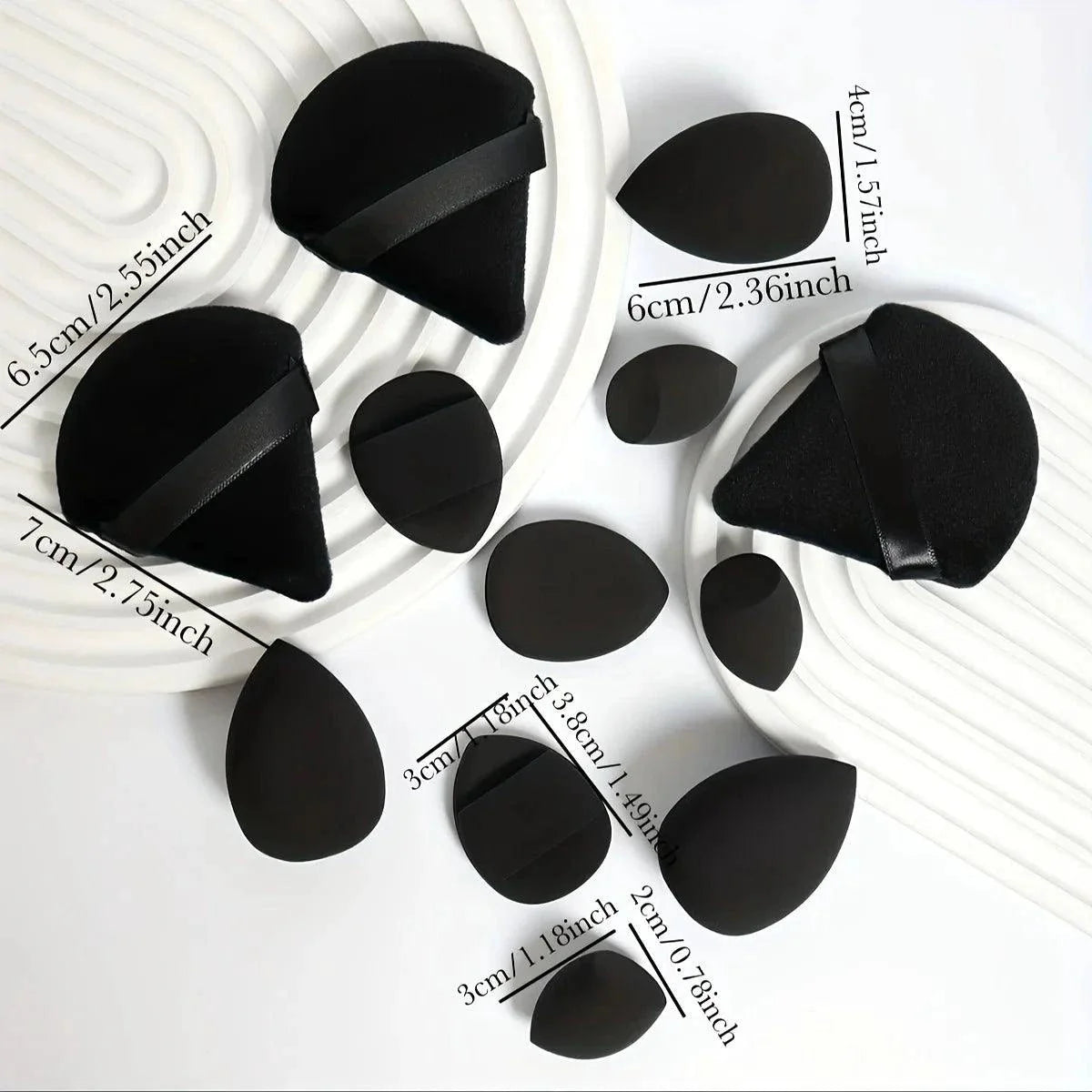 12 Piece All Purpose Makeup Sponge Set with Loose Powder Puffs Mini Air Cushion Puffs Beauty Eggs and Mini Beauty Sponges