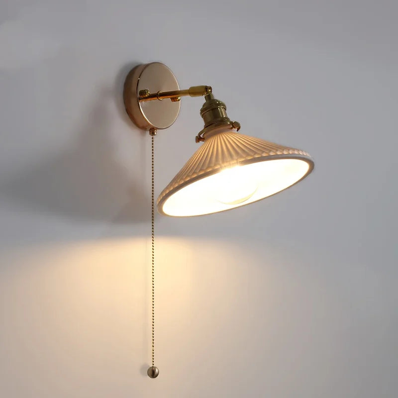 DecorBites™ Ceramic Canopy LED Wall Sconce Modern Bedroom Light Fixture