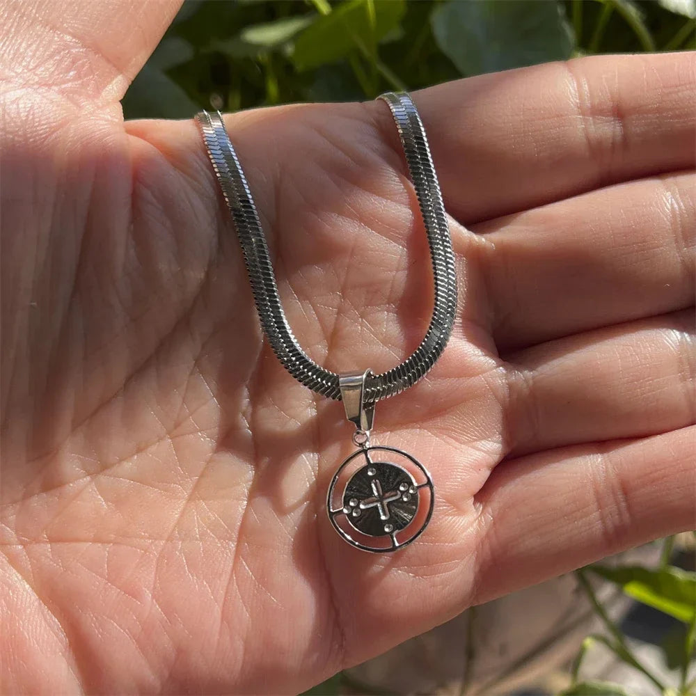 Stainless Steel Jesus Cross Necklace | Christian Pendant Jewelry for Men and Women