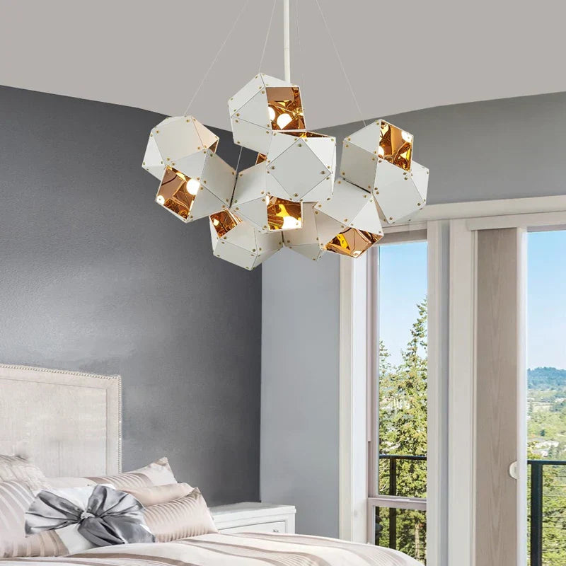 DecorBites™ Cube LED Pendant Light: Art Deco Hanging Lamp for All-Match Style