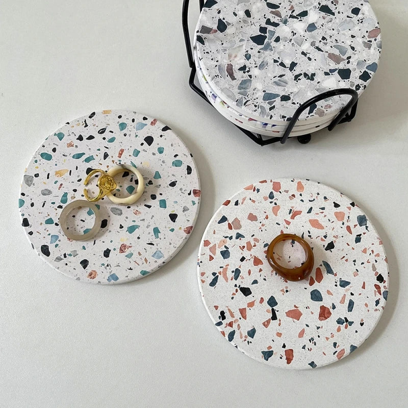 DecorBites™ Diatomite Coaster: Quick-drying & Non-slip Mug Mat for Table Decoration & Insulation