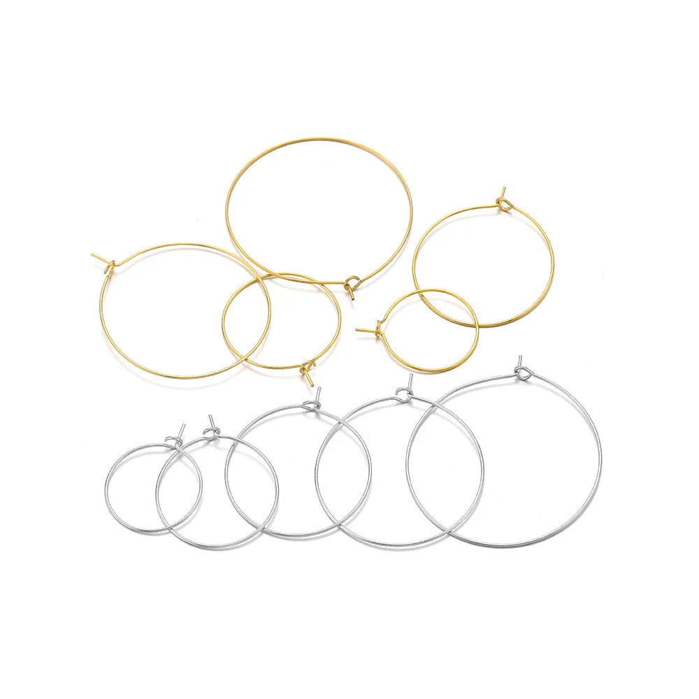 20-Piece Gold Stainless Steel Hoop Earring Wires | Bulk Jewelry Making Supplies