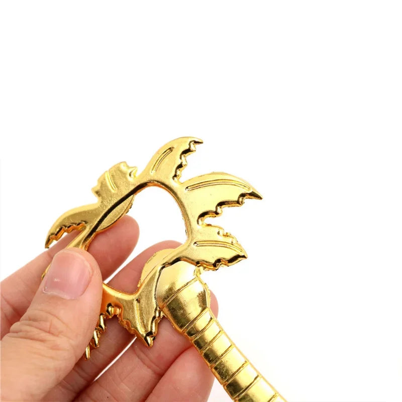 DecorBites™ Coconut Tree Bottle Opener in Silver & Gold: Wedding Kitchen Tool