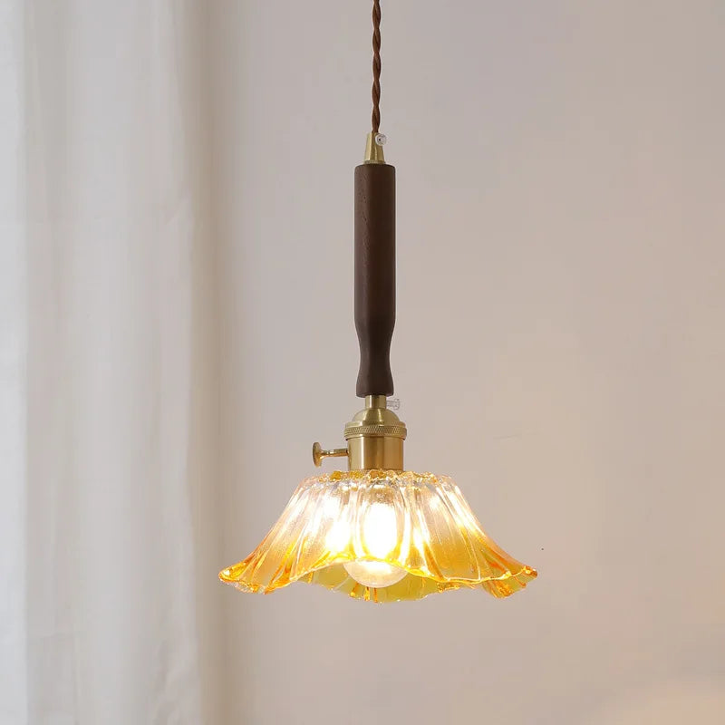 DecorBites™ LED Walnut Copper Pendant Light with Knob Switch - Modern Style Lighting Fixtures