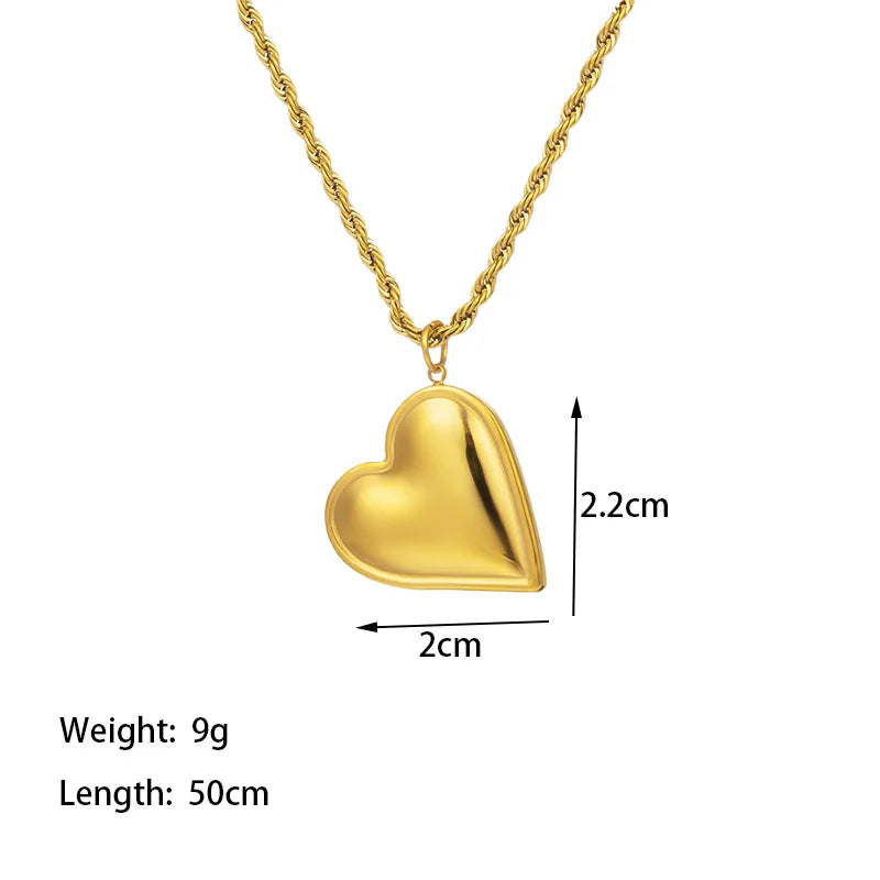 316L Stainless Steel Heart Necklace with Delicate Chain | Hypoallergenic Jewelry Gift for Women