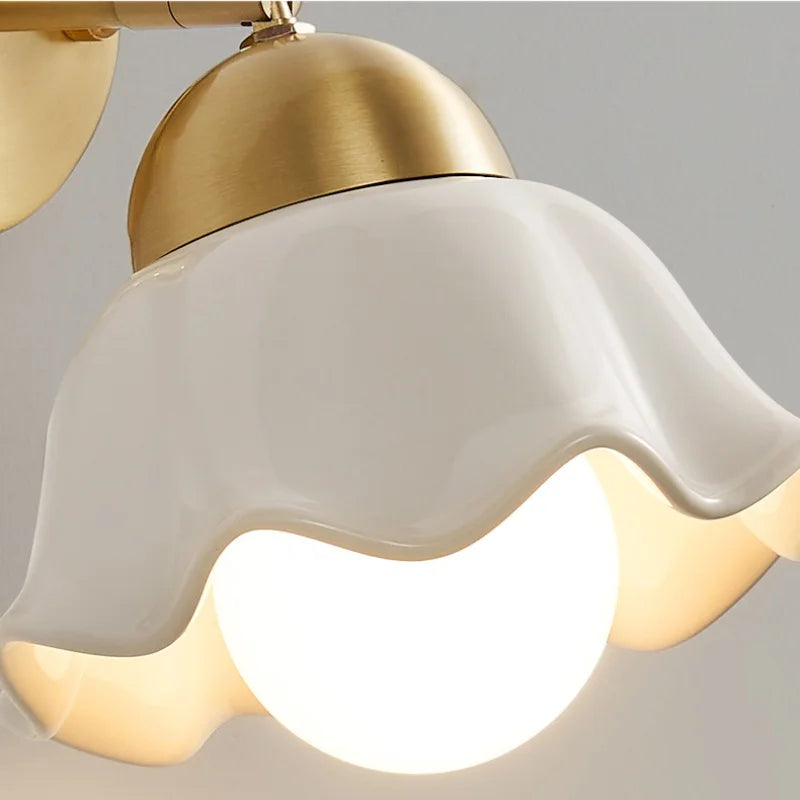 DecorBites™ Copper LED Wall Light Fixture Pull Chain Switch Simple Art Bedside Lamp