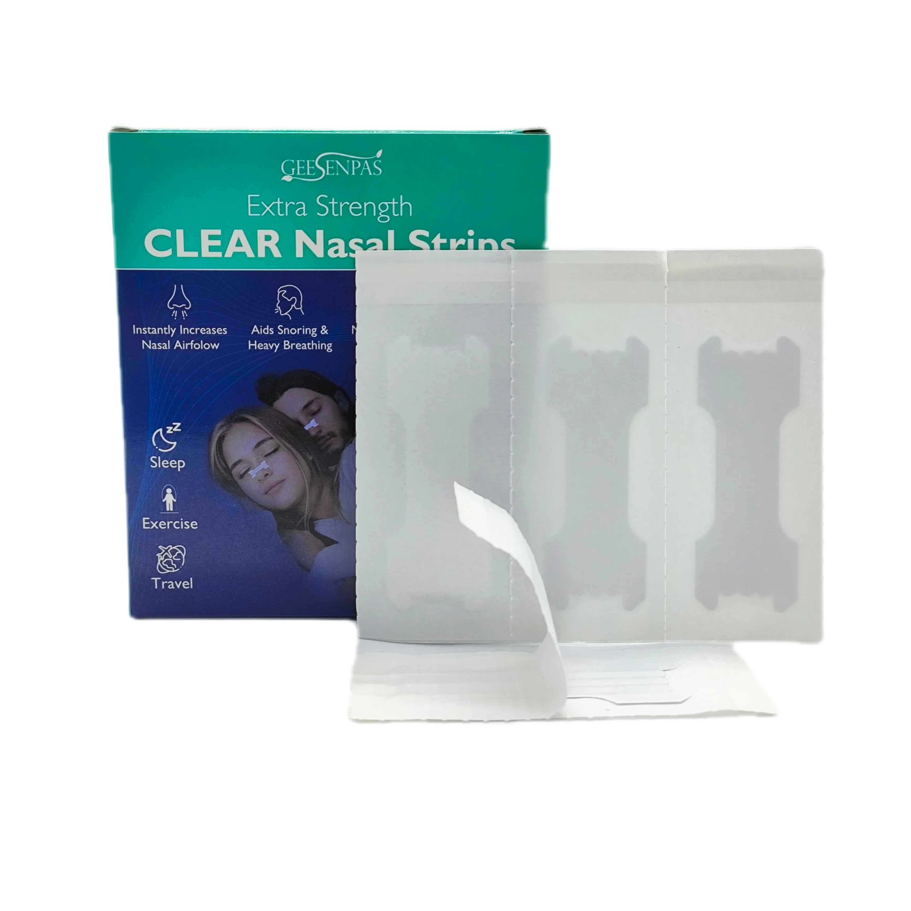 Extra Strength Clear Nasal Strips 30 Pack | Anti-Snoring Aid for Better Breathing