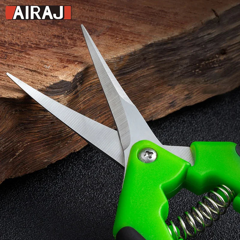 AIRAJ Garden Scissors | Non-Slip Ergonomic Pruning Shears for Garden, Flowers, Fruits and Vegetables