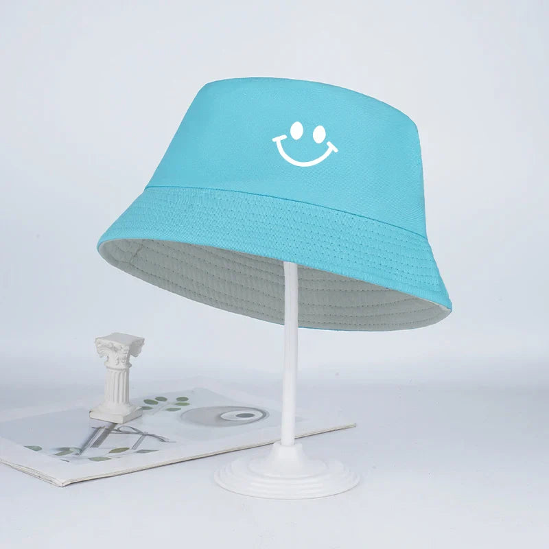 Smiley Face Fisherman Hat for Kids | Cute UV Protective Foldable Sun Hat