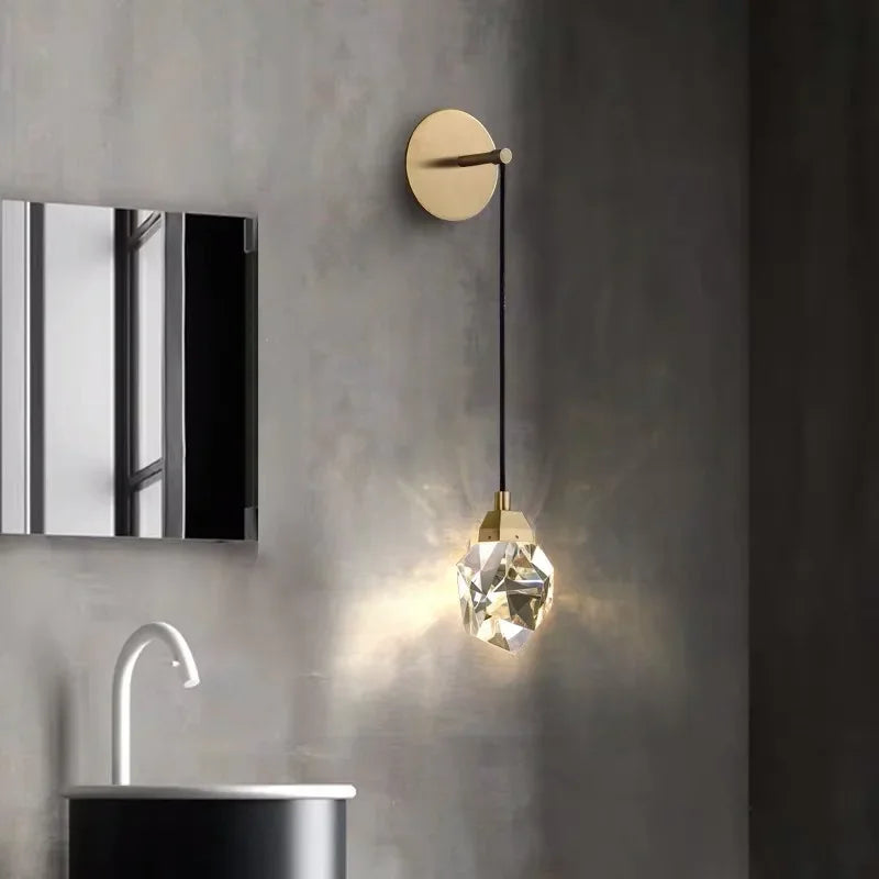 DecorBites™ Crystal LED Copper Wall Sconce - Modern Luxury Wall Light Fixture