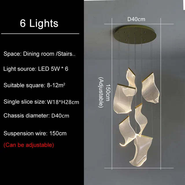 DecorBites™ LED Ceiling Chandelier Stairs Pendant Lamp Modern Novelty Lighting Living Room Dining Room