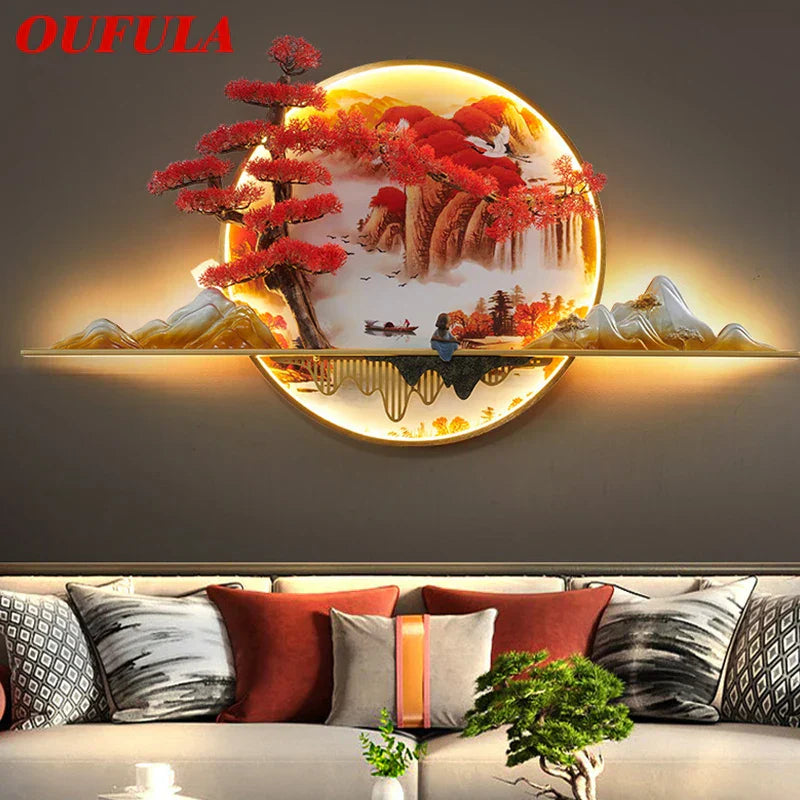 DecorBites™ LED Landscape Pine Picture Wall Light for Home Decor