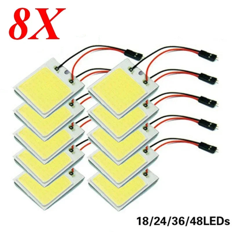 4-Pack T10 LED Car Interior Bulbs | 12V COB Dome Light