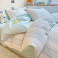 DecorBites™ Cotton Jacquard Bedding Set - Single Double Queen King Size Bedclothes