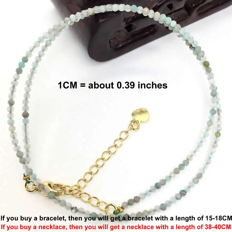 Faceted Gemstone Bead Choker Necklace and Bracelet Set | Natural Stone Jewelry for Men and Women