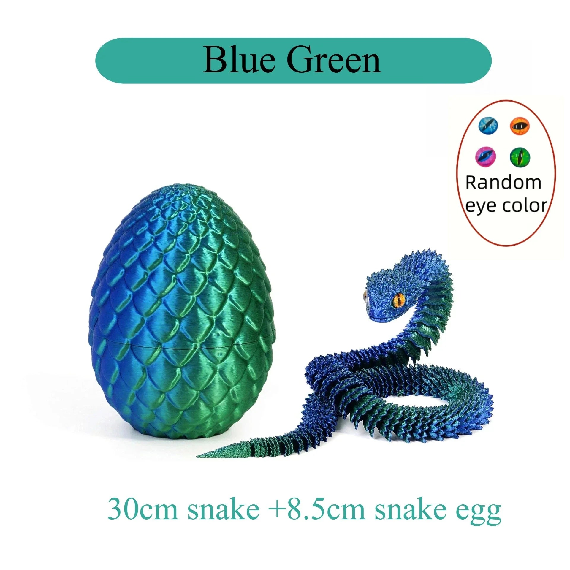 3D Printed Snake with Egg | Articulated Desktop Animal Decoration