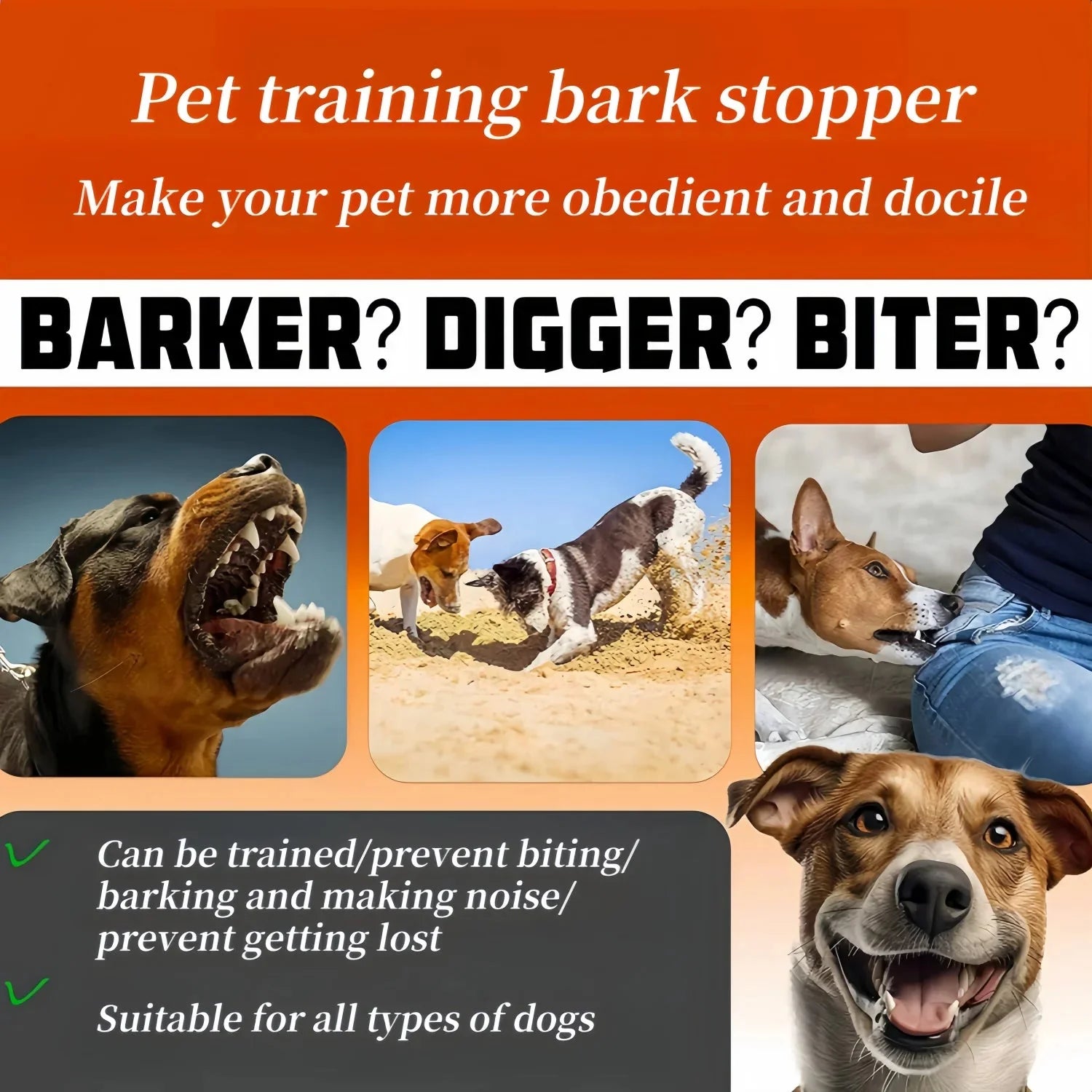 Electric Dog Training Collar Waterproof Anti Bark Device