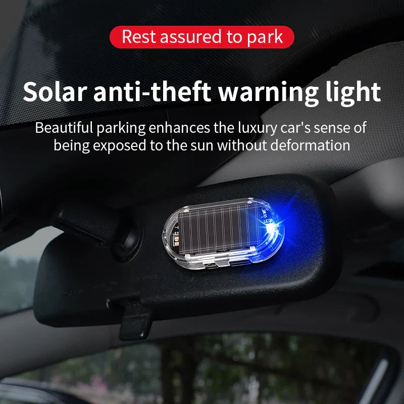 Solar Powered Car Warning Flashing Light | Universal Simulation Anti-Theft LED Decorative Light