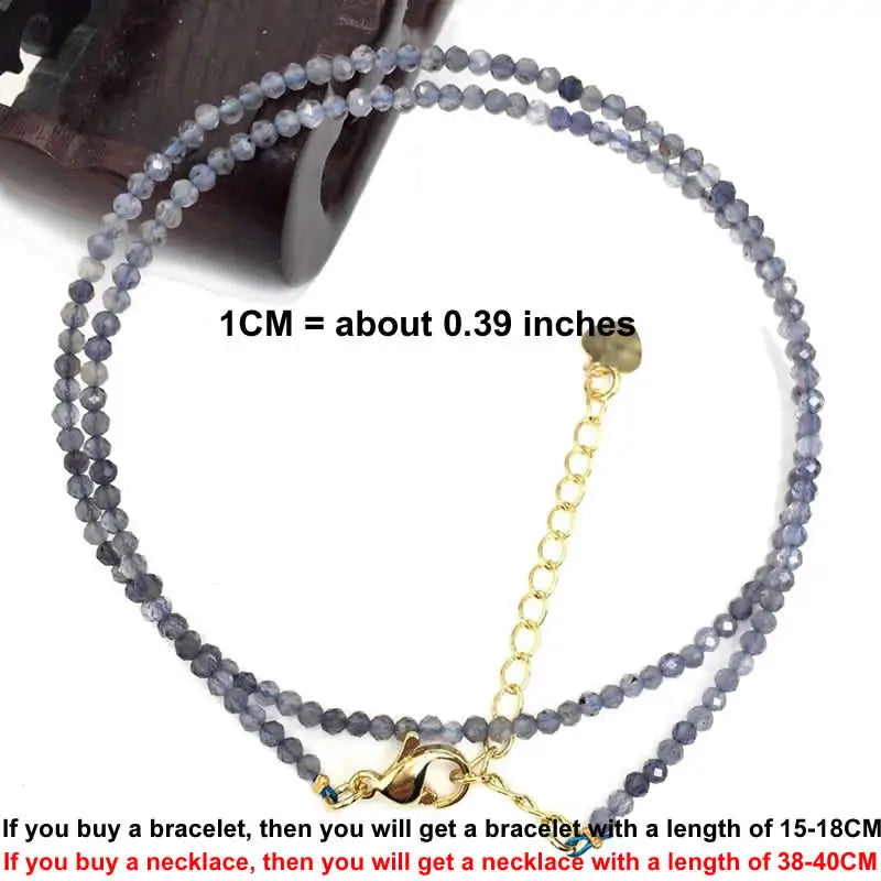 Faceted Gemstone Beaded Necklace and Bracelet Set | Natural Crystal Choker Jewelry for Men and Women