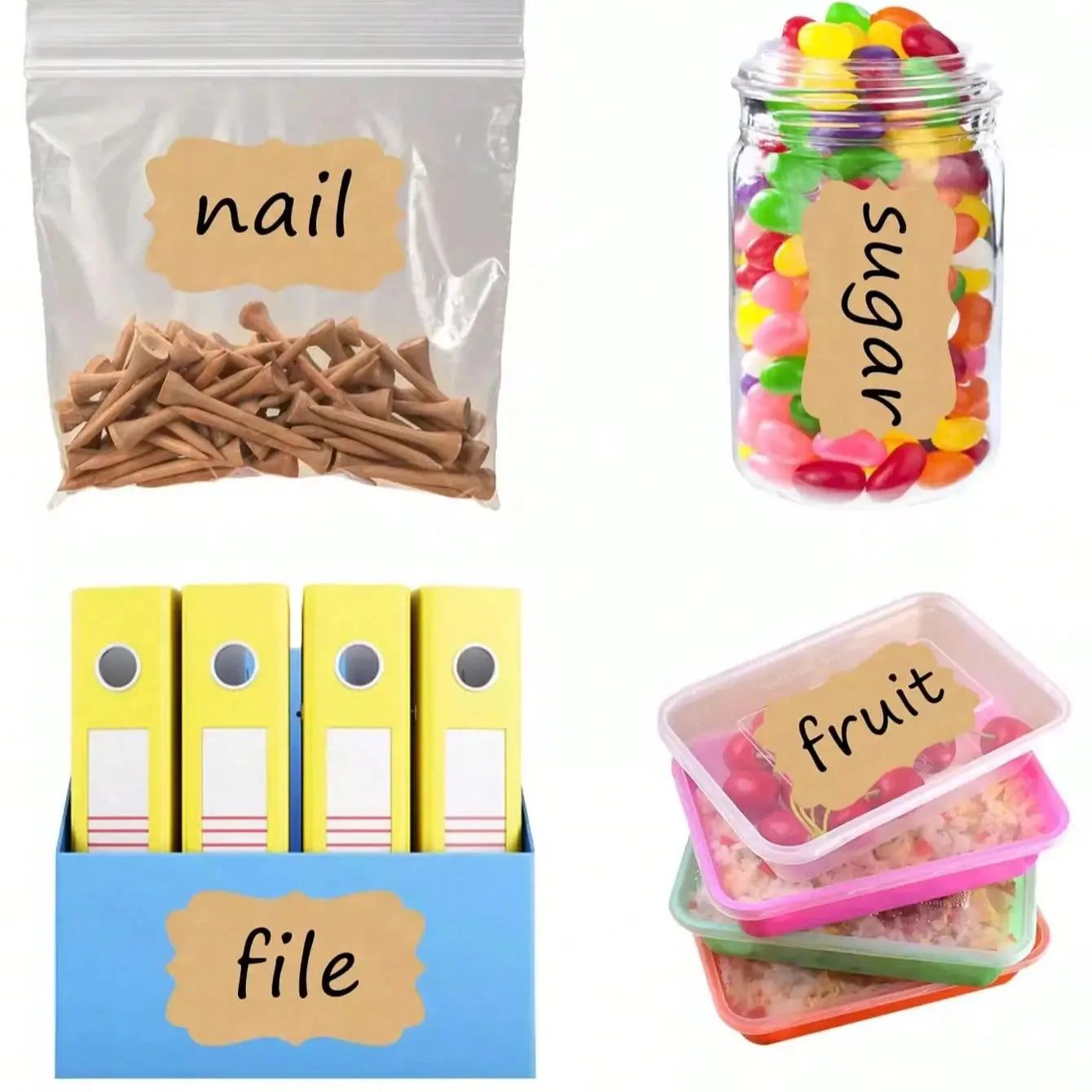 300pcs Solid Color Kraft Paper Label Stickers | Multi-Purpose Writable Stickers for Students, School, and DIY Crafts