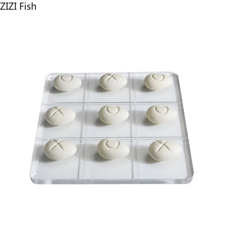 DecorBites™ Acrylic Tic-Tac-Toe Chessboard Set with Resin Pieces