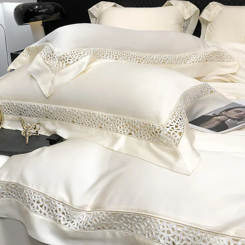 DecorBites™ Eucalyptus Lyocell 1000TC Luxury Bedding Set with Wide Edge, Soft Silky & Breathable