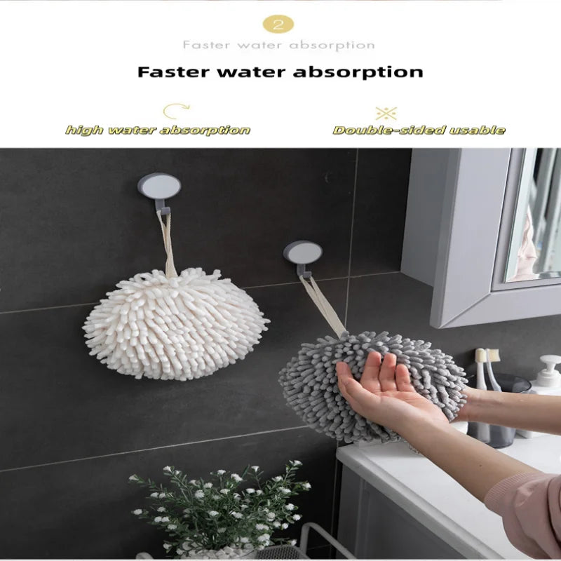 Kitchen and Bathroom Towel Balls with Hanging Rings | Quick-Dry Soft Microfiber Wipes