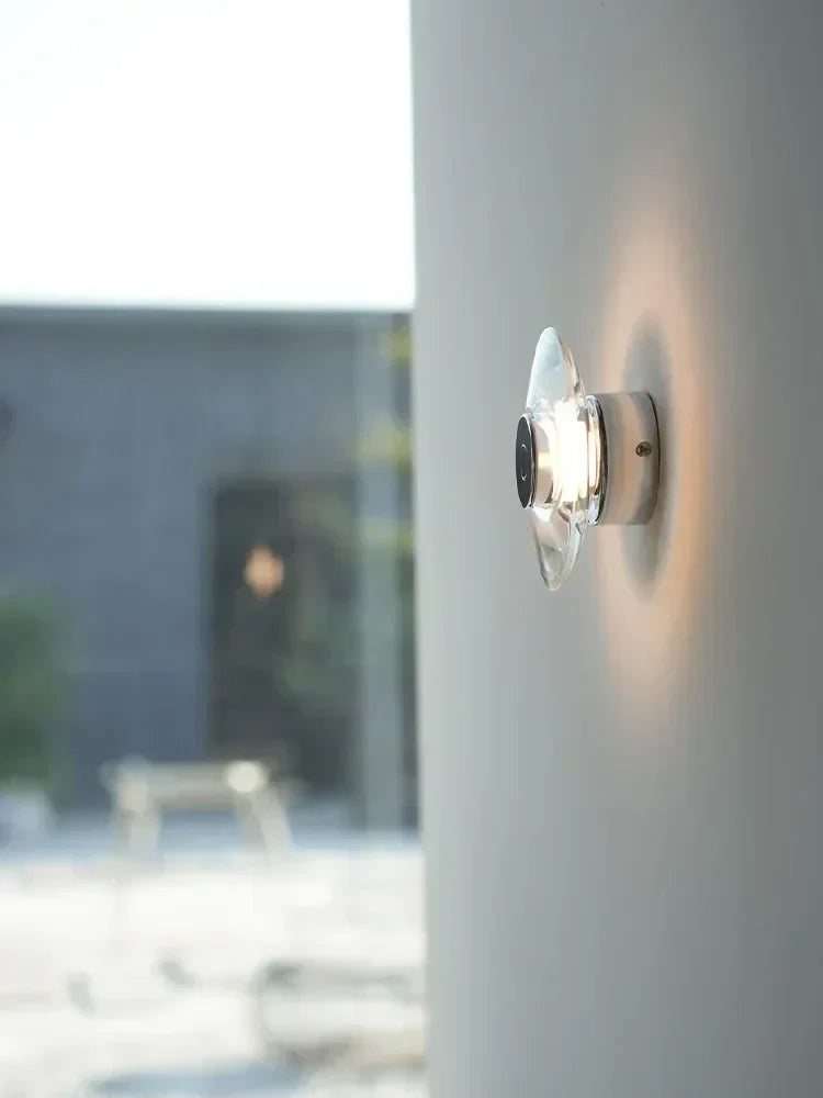 DecorBites™ Crystal Bedside Wall Lamp: Modern Minimalist Circular Design for Home