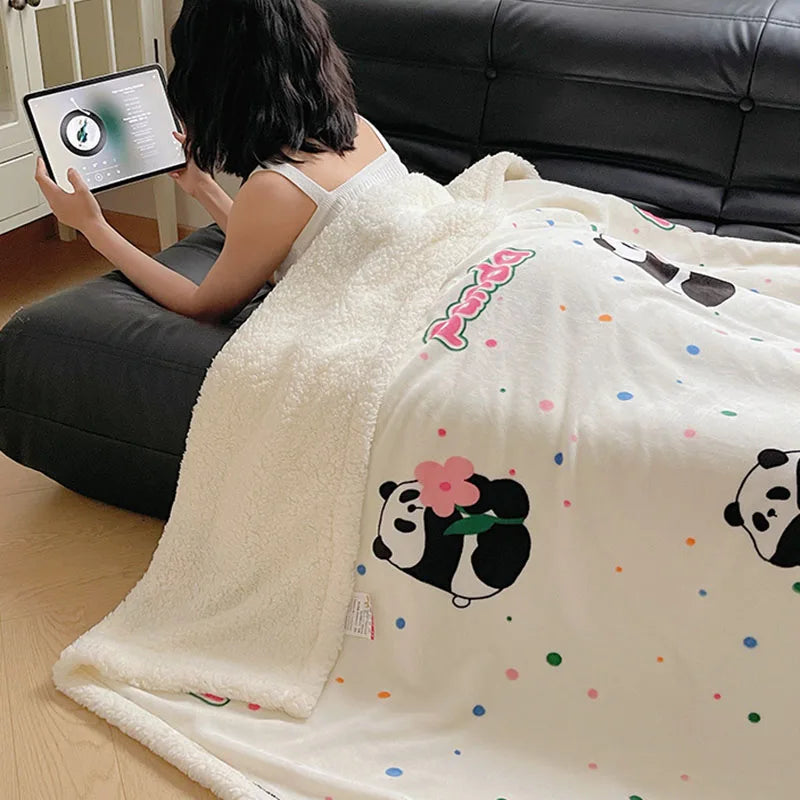 DecorBites™ Cozy Fleece Blanket | Multi-Use Office & Home Shawl | Soft & Warm Blanket