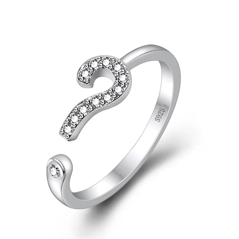 925 Sterling Silver Zircon Adjustable Ring | Women's Cocktail Jewelry