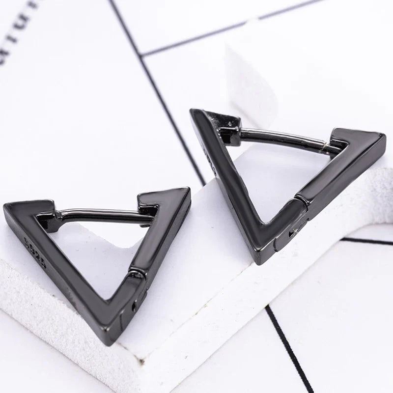 Punk Stainless Steel Stud Earrings Set | Unisex Hip Hop Piercing Jewelry