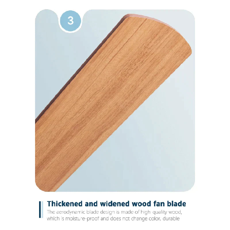 DecorBites™ 5-Blade Wooden Ceiling Fan Light with Remote Control and Adjustable Wind Speed