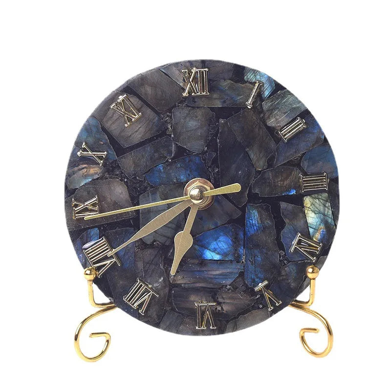DecorBites™ Agate Stone Gold Digital Clock for Home Decoration