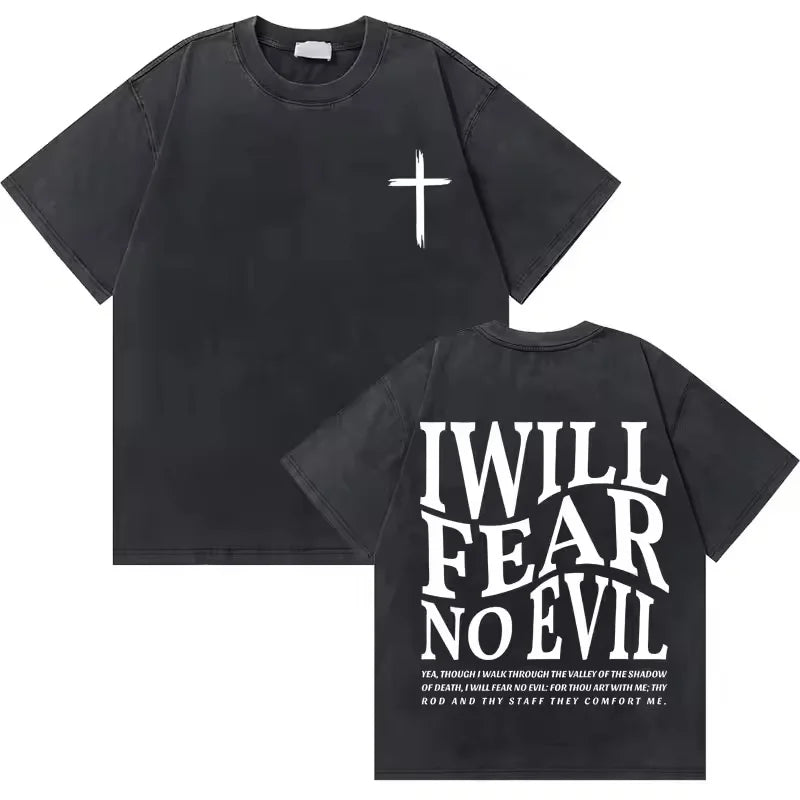 Washed Vintage Jesus Christian Graphic T-Shirt | Casual Oversized Bible Verse Tee