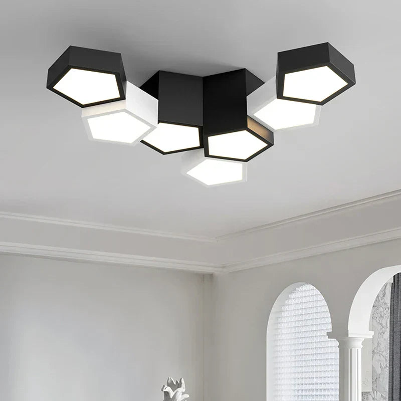 DecorBites™ Geometric Ceiling Lamps: Modern & Creative Lighting Fixtures for Master Bedroom