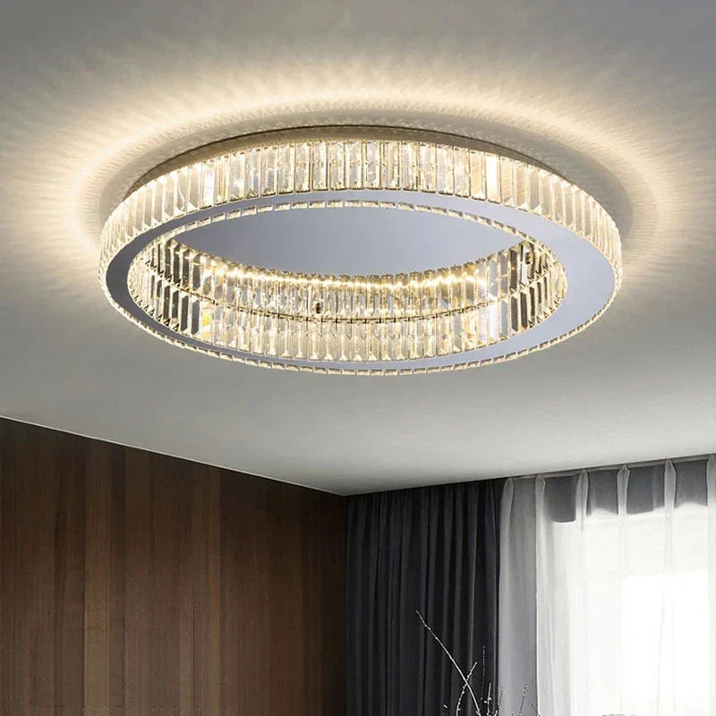 DecorBites™ Crystal LED Chrome Ceiling Light Stainless Steel Art Lighting