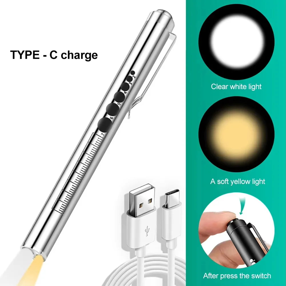 Mini Portable Penlight LED Flashlight | USB Rechargeable Medical and Outdoor Torch