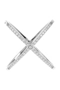 Sterling Silver CZ Criss Cross Ring