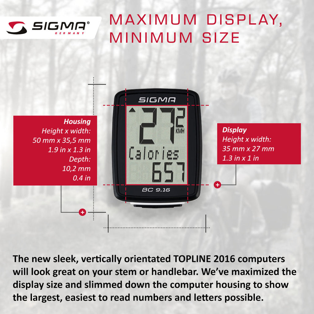 SIGMA Bicycle Computer - BC 9.16, Wired