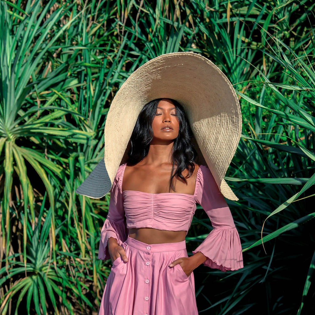The Solana Oversized Straw Hat in Natural Beige