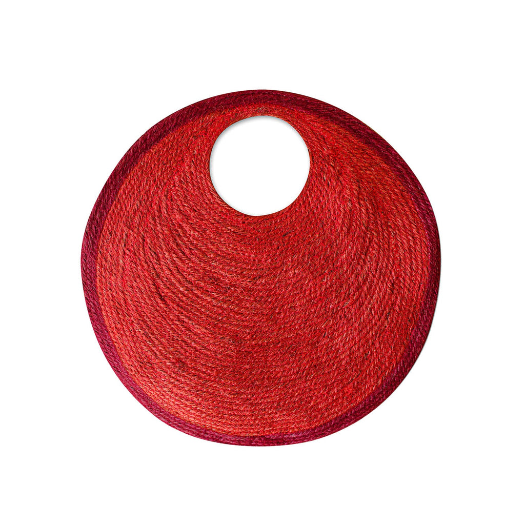 The Solo Tomato Mini Jute Straw Bag In Red