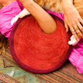 The Solo Tomato Mini Jute Straw Bag In Red