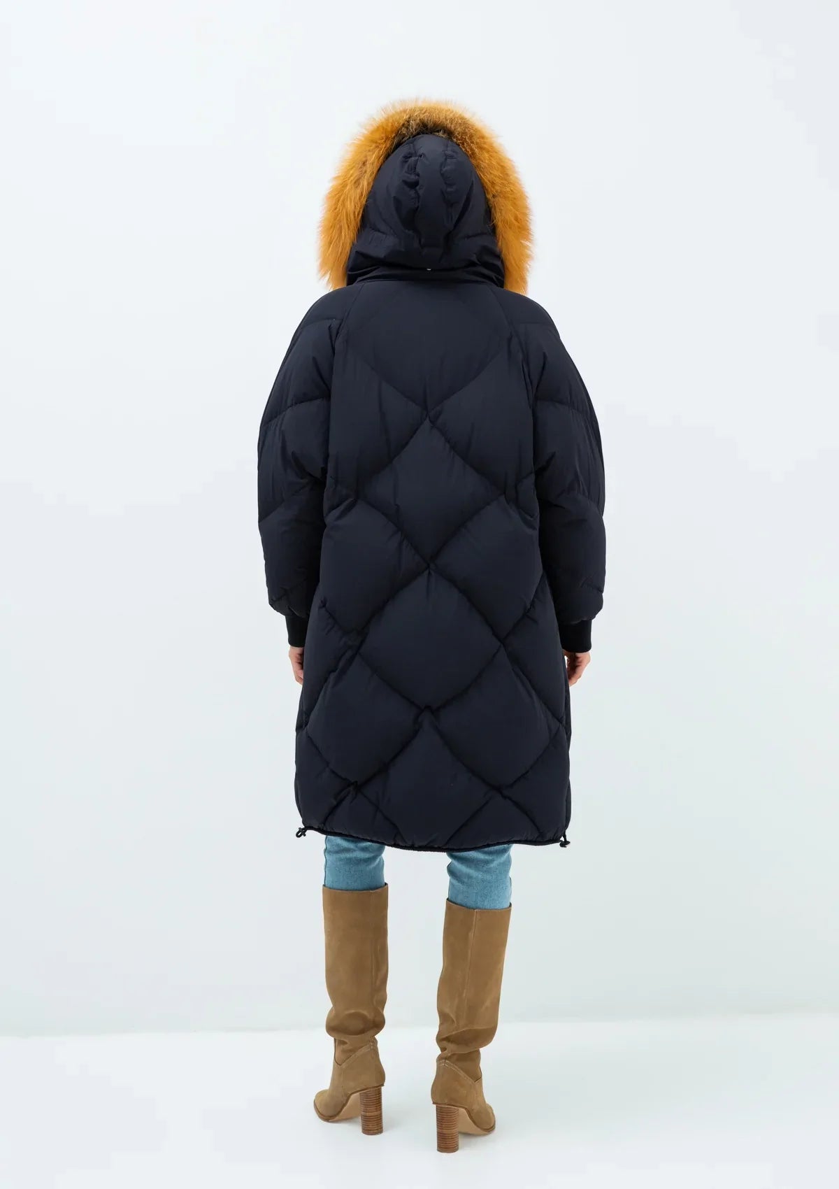 Vivienne Genuine Red Fox Trim Down Insulated Coat
