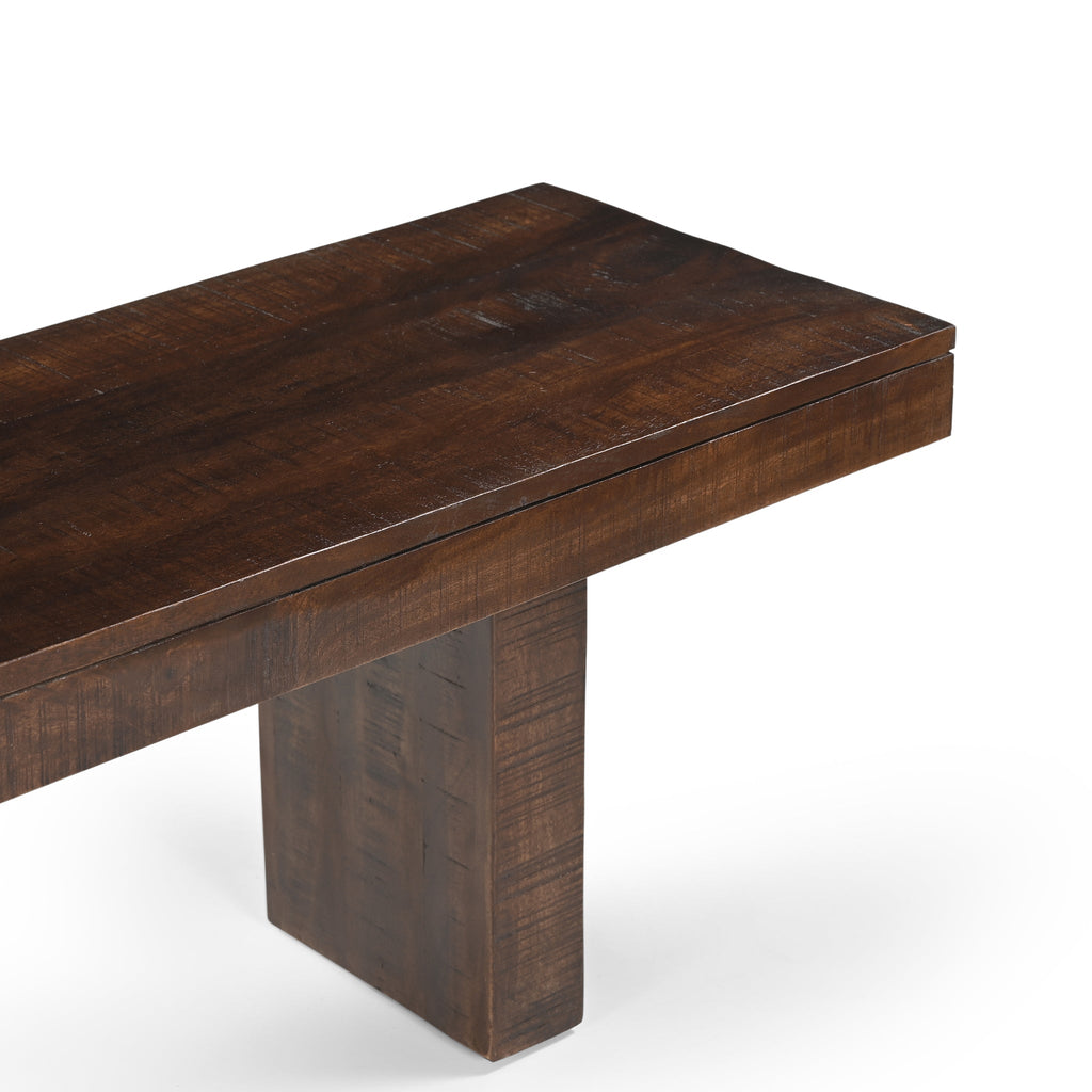 Solid Dark Walnut Mango Wood Bench -  60"