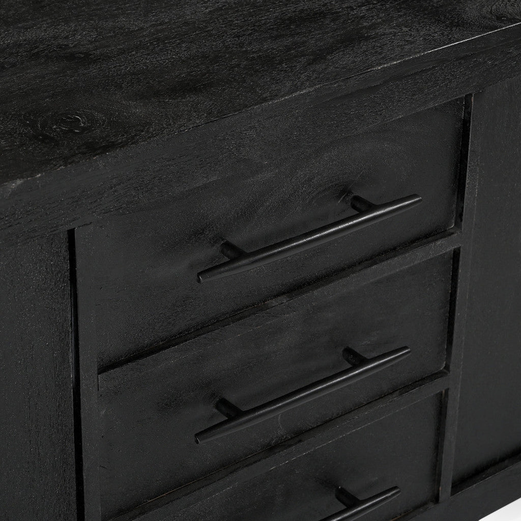 Grackle Solid Wood Media Console -  Black