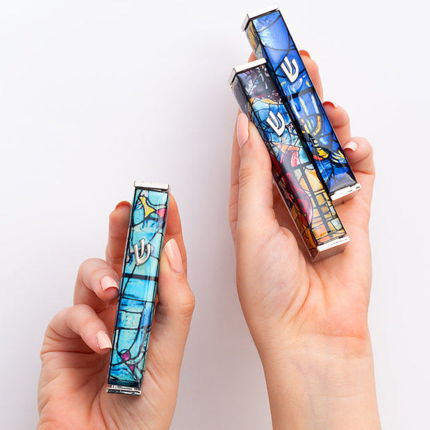Artistic Mezuzah Case in Stainless Steel – Chagall Series