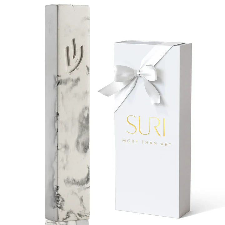 Classic Modern Marble Jewish Mezuzah Case - Street Series