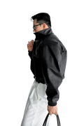 Men's Biker Leather Jacket – Short Moto Jacket with Pockets